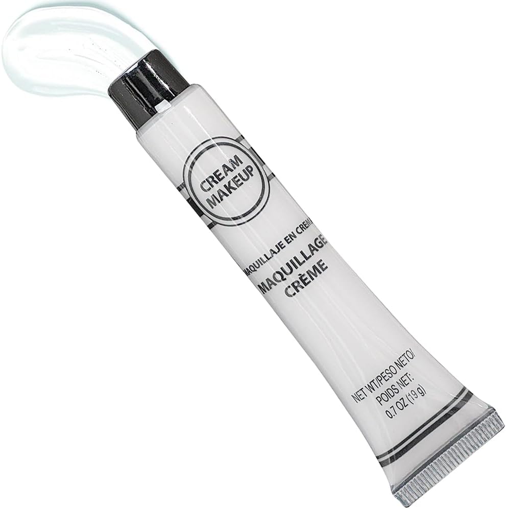 White Cream Makeup Costume Accessory - 0.7 Oz, 1 Count - Bold and Long-Lasting - Easy-to-Apply & Full Coverage For Exceptional Transformations