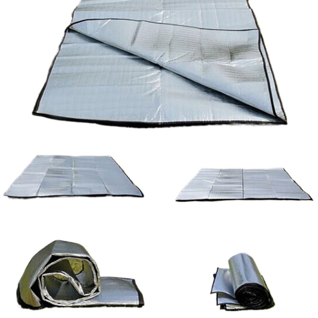 Camping Mat Foam Foil Blanket Aluminum Insulation Foam Foil Mat Sleeping Pad Thermal Outdoor Tent Footprint Reflecting Heat (200 x 250cm)