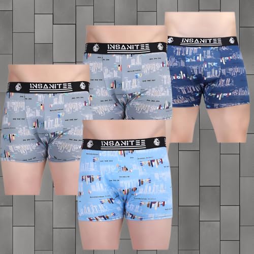 Image of Men's Nylon Stretch Printed Trunk | Ultra-Soft, Breathable Innerwear for Men | Stylish & Supportive Fit