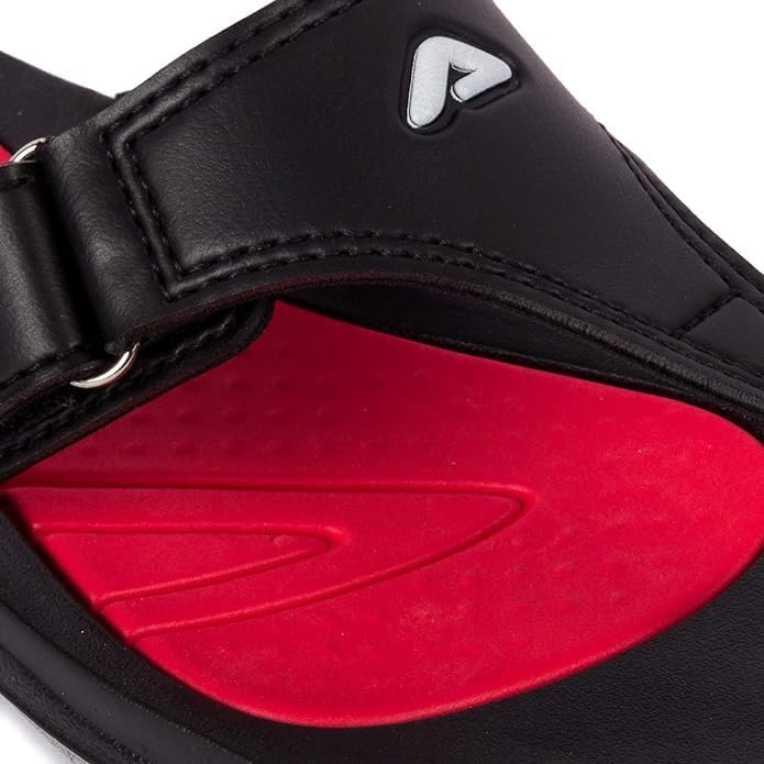 Image of Adda STAR-1 || Durable & Comfortable || EVA Sole || Lightweight || Fashionable || Super Soft || BEIGE RED || Outdoor Slipper || Slipper for Women (BLACK /RED, 8)