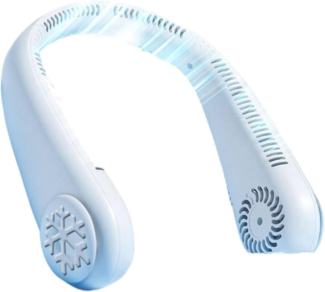 Hanging Neck Convenient Portable Small Fan Fit For Small Usb Rechargeable Leafless Super Wind Power Air Conditioning Fan Hangin(WHITE)