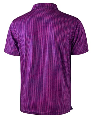 Image of Obla Mens Golf Polo Shirts Short Sleeve Dry Fit Performance Moisture Wicking Casual Print Collared Golf Shirts for Men