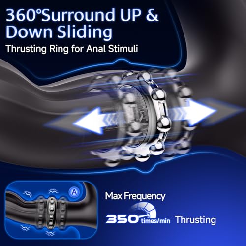 Prostate-Massager-Anal-Vibrator-BEISAR-Anal-Toys-Butt-Plug-Sliding-Ring-Male-Sex-Toys-for-Men-Sex-Toy-Anal-Plug-Cock-Ring-Adult-Toy-with-9-Thrusting-Vibrating-New-APP-Remote-Control-Strap-On-Dildos