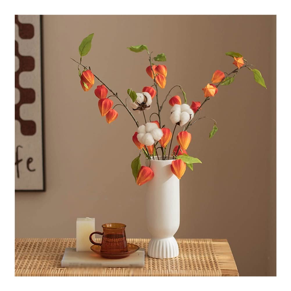 XDLEDMKIZ Autumn Artificial Flower Cape Gooseberry for Decorative Ornaments, Simulation Flowers for Thanksgiving Vase Decoration