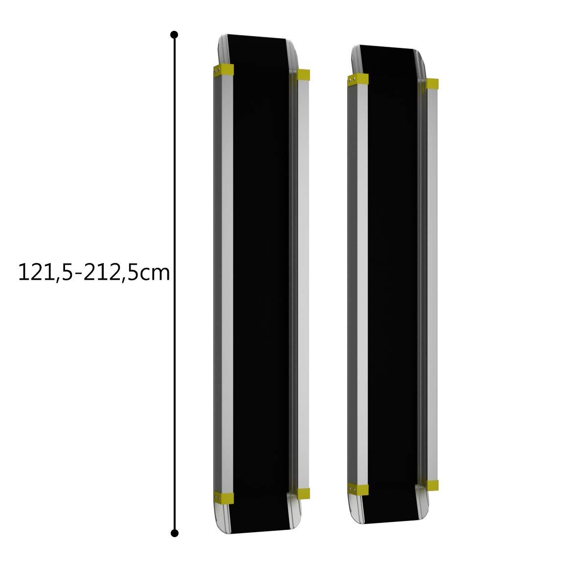 COSTWAY Juego de 2 Rampas de Carga, Rampa Telescópica de Aluminio Carga hasta 270kg, para Moto, Remolque, Furgoneta, Quad, Motocross, Rampas Portátiles Escalar y Descender fácilmente (121,5-212,5 cm)