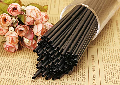 Tupalizy 200PCS Black Plastic Straws Drinking Coffee Stirrers for Wedding Coffee Sip Stir Sticks for Cocktail Tea Chocolate Hot Water Cold Drinks Cups Travel Mugs Crafts Home Bars, 7.87inch