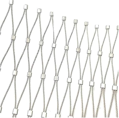 Clôture en maille tressée en acier inoxydable – Connexions flexibles à clipser 10 cm Taille du trou Idéal pour la sécurité de la ferme et du jardin et clôture résistante aux intempéries