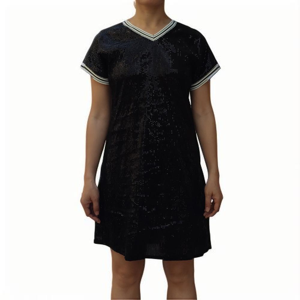 Custom Name Number Womens Sequin Birthday Dress Jersey Game Day Apparel  College Black at Amazon Women's Clothing store