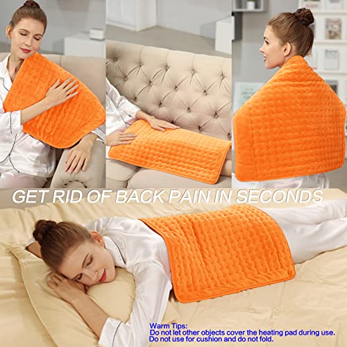 Image of Deepsoon Heating Pad,Electric Heating Pads for Back,Neck,Abdomen,Moist Heating Pad for Shoulder,Knee,Arms,Legs,Dry /Moist Heat & Auto Shut Off,Christmas Gifts for Men and Women,Orange,24x20 Inch