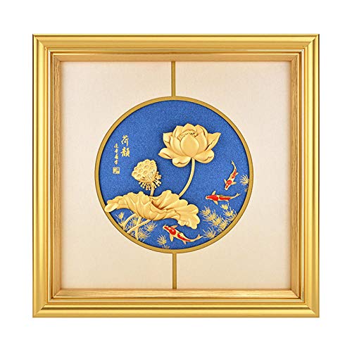 Feuille d'or 24K pour cette statue de fleur de lotus KARFRI, une sculpture de jardin d'exception