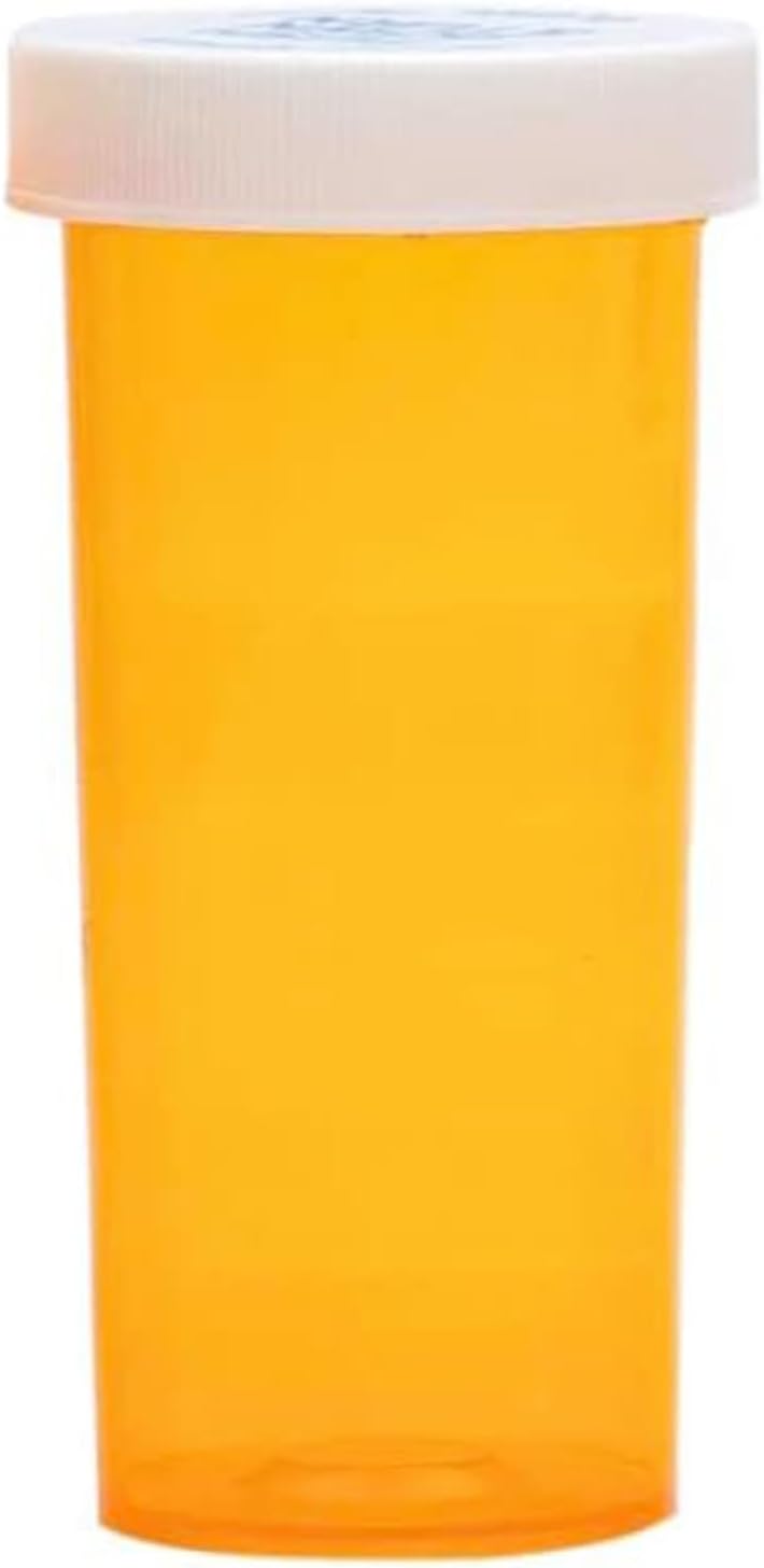 Plastic Pharmacy Craft Containers with Push & Turn Caps - Child Resistant Prescription Medicine Bottle with Twist Caps, 6 Dram Vials (600ct)