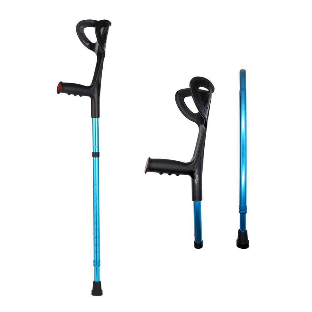 Bastón de Aluminio, Muletas Plegable portátil Apoyo para Antebrazos, Regulable en Altura
