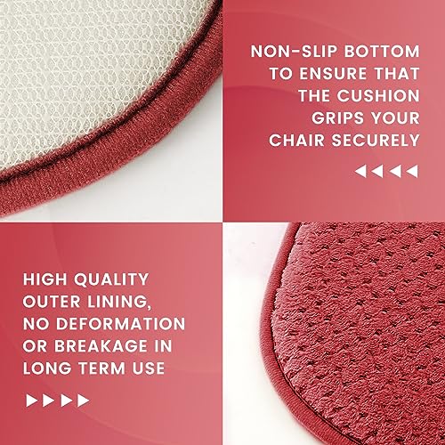 Bsaoutz Kitchen Chair Cushions, 16X16 Red Memory Foam Non Slip Chair Pads For Dining Chair, Office Chair, Locker Room, Rocking Chair #TOP3