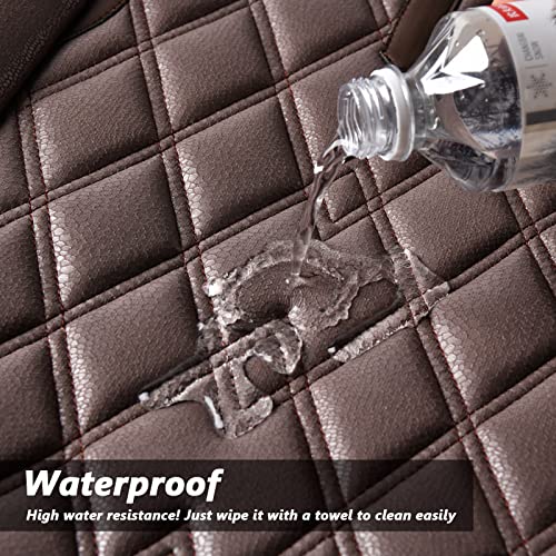 Image of Coverado Car Seat Covers Front Seats, 2 Pack Waterproof Leather Seat Covers for Cars, Luxury Car Seat Protector, Anti-Slip Design Seat Cushions, Black Seat Covers Universal Fit for Most Cars