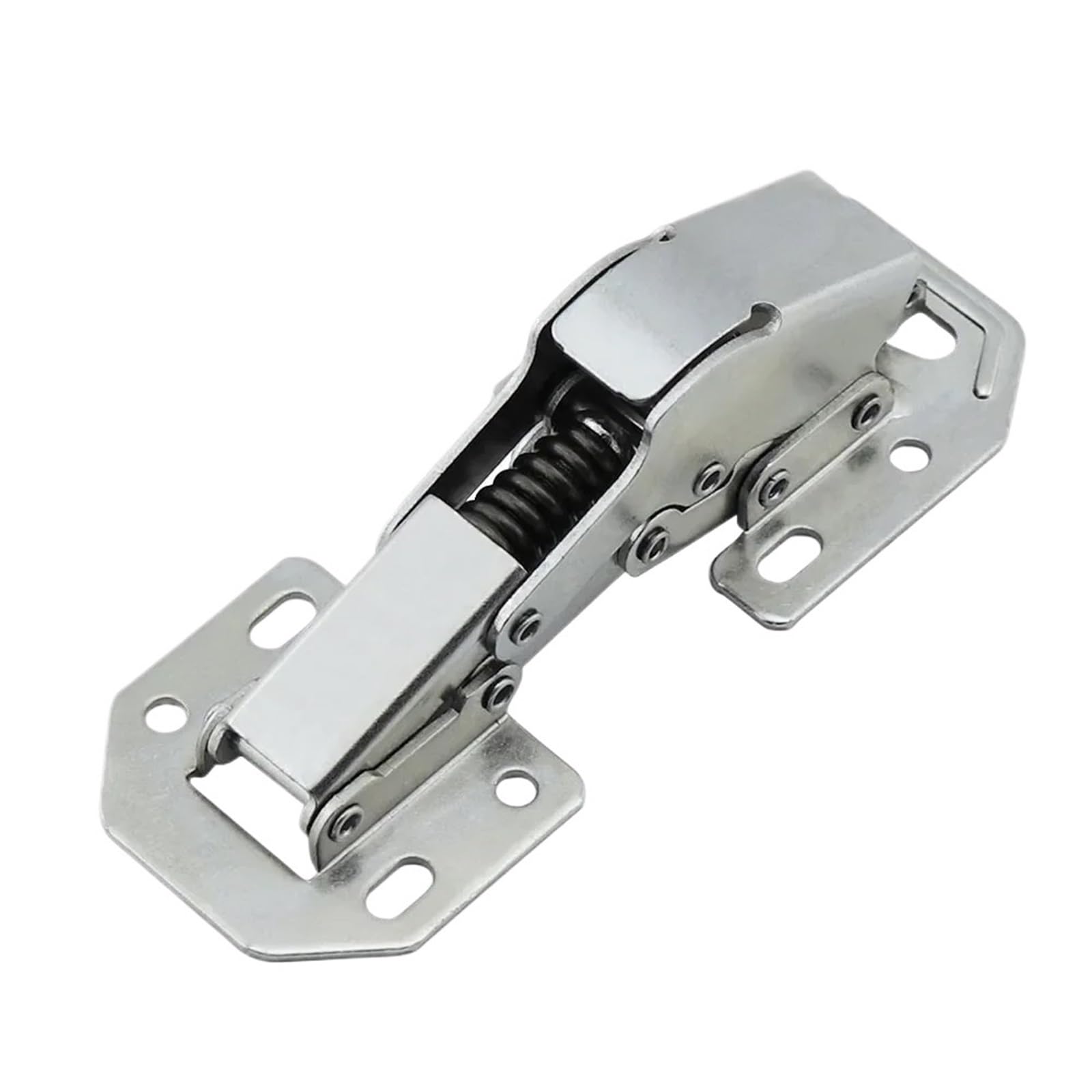 2Pcs Cabinet Hinges 4 Inch No Drilling Hole Spring Hinge Hydraulic Plated Mounting Hinges(3 Inch)