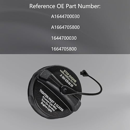 Miniatura 2 de Tapa de combustible de gasolina de repuesto A1644700030 A1664705800 compatible con Mercedes-Benz ML320 ML350 ML500 ML550 GL320 GL450 GL550 R320 R350