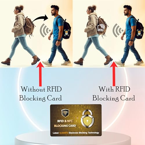SaiTech IT 2 PK RFID Blocking Cards Protect Your Entire Wallet, Purse, and Cards from NFC Contactless Theft Wallet for Men & Women- PL Golden3