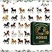Horse Advents Calendars 2025 | 24 Days Christmas Holiday Countdown | 24 Pieces Distinctive Acrylic 2d Horse Pendant | Christmas Decorations for Thanksgiving, Birthday, Horses Lovers Gift
