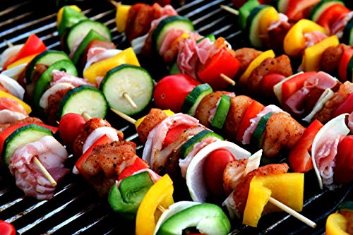 Kingseal Natural Bamboo Wood Grilling Skewers, 10 Inches X 3.0Mm Diamter, For Shish Kebabs, Bbq, And Fruit Arrangements, Bulk Pack - 16 Packs Of 100 (1600 Count) #TOP3