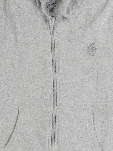 Image of Unisex Kids Solid Full Sleeve Zip Front Open Hooded Sweatshirt