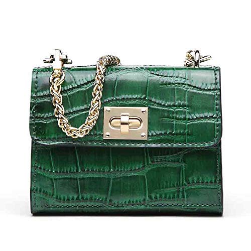 Luxury Handbags Women's Leather Messenger Bag/Sling Bag (Green)