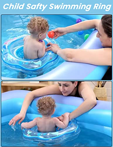 Arcimatto Baby Pool Floats, Inflatable Float Raft With Handle Safety Seat Double Airbag, Kids Swimming Ring Water Beach Floaties Party Toys, Toddler Swim Training For Infant Of 4-48 Months (Blue) #TOP3