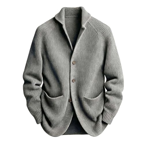 Chaqueta de punto tradicional para hombre abrigo fino clásico