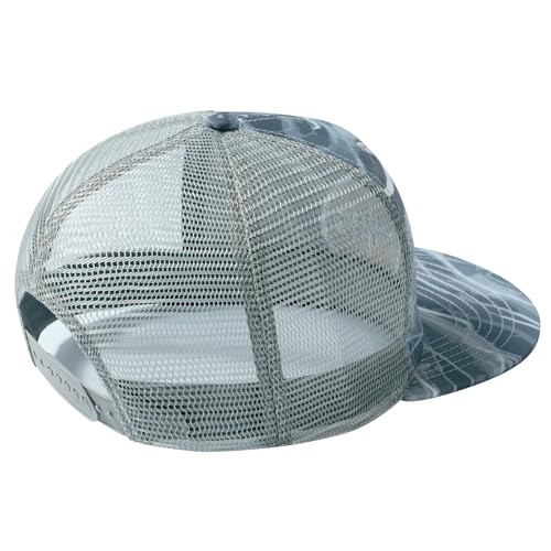 Image of BASSDASH Flat Brim Trucker Cap Adjustable Snapback Hat Mesh Back for Men Women