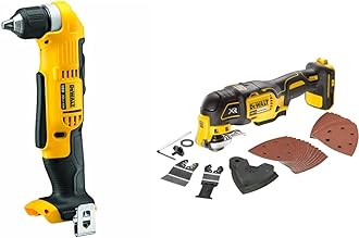 DeWalt DCD740N-XJ 18V XR Lithium-Ion Body Only Cordless 2-Speed Angle Drill, Yellow/Black, 4.57 cm*12.52 cm*2.99 cm & DCS355N-XJ 18V Li-Ion Cordless Brushless Oscillating Multi-Tool