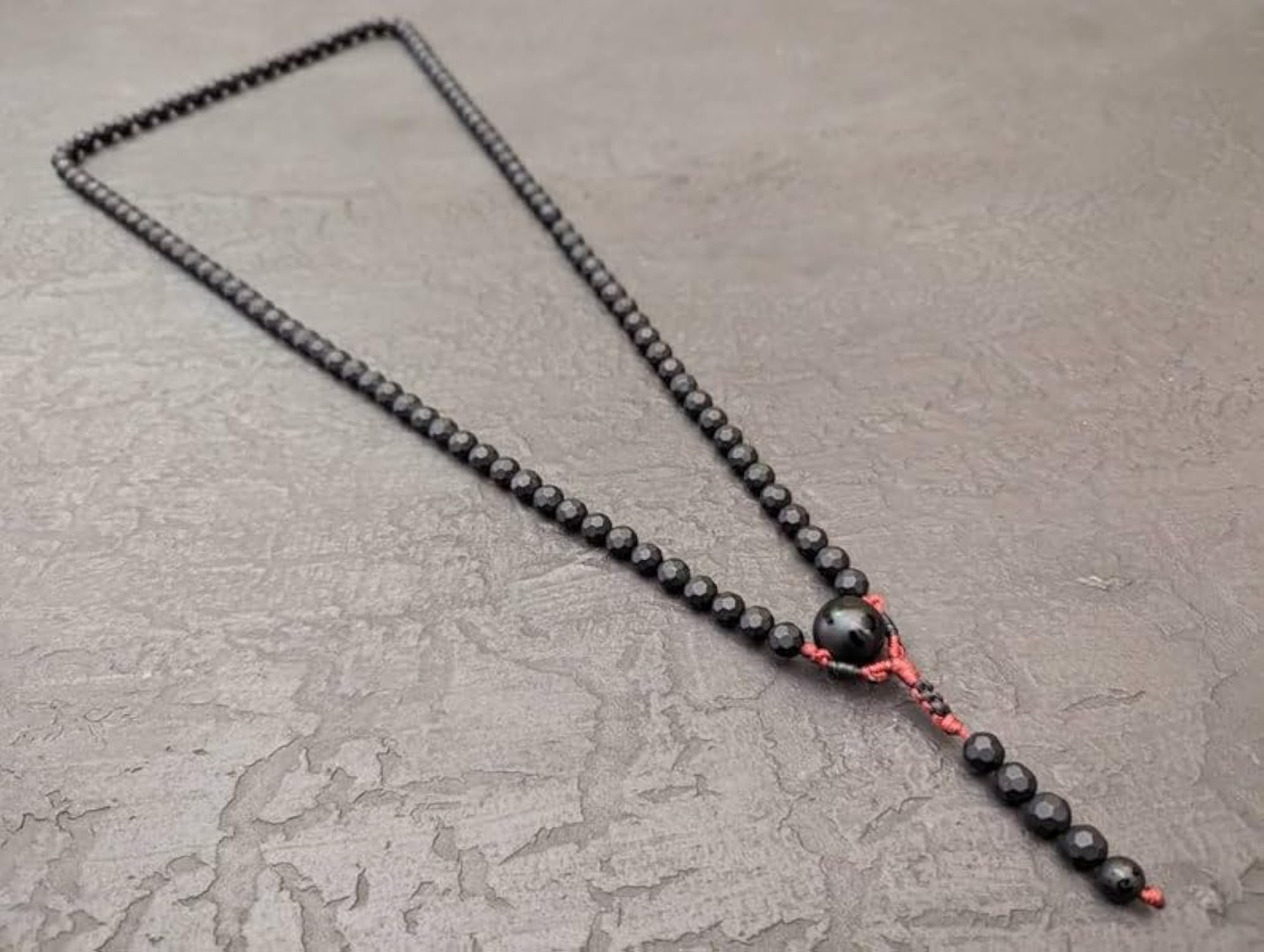 Natural Black Onyx 108+1 Beaded Handmade Prayer Mala Necklace