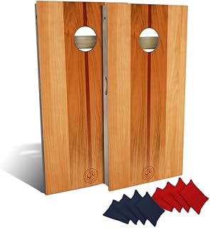 Slick Woody's Professional-Grade Cornhole Boards - 4'x2' Solid Wood Regulation Beach Corn Hole Toss Game with 8 Resin Filled Bags