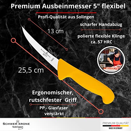 Gekrösemesser Schwertkrone Metzgermesser Set 4-teilig aus Solingen