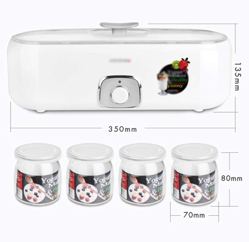 Homemade Frozen Yogurt Machine, Automatic Shutdown Timer, Temperature Control, with 4 Glass Jars