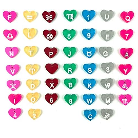Boutigem 5pcs Initial Letter Pendants Resin Silicone Mold Small Heart Number Alphabet Zodiac Sign Epoxy Resin Mould for DIY Resin Crafts Bracelets Necklaces Jewelry Keychains Cover