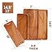 Serving Tray and Platter (Set of 4)(14.5’’x7’’X0.8 and 12’’x 5’’x0.8) Solid Natural Wood for Food Holder/BBQ/Party Buffet, Avoid Sliding Spilling Food with Easy Carry Grooved Handle Design