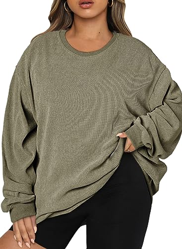 Image of Eytino Women Plus Size Sweatshirt Oversized Crew Neck Long Sleeve Tops