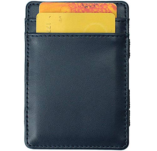 Magic Wallet - Magical Flip, for Men Women Kids - Genuine Leather Thin Wallet (Dark Blue)