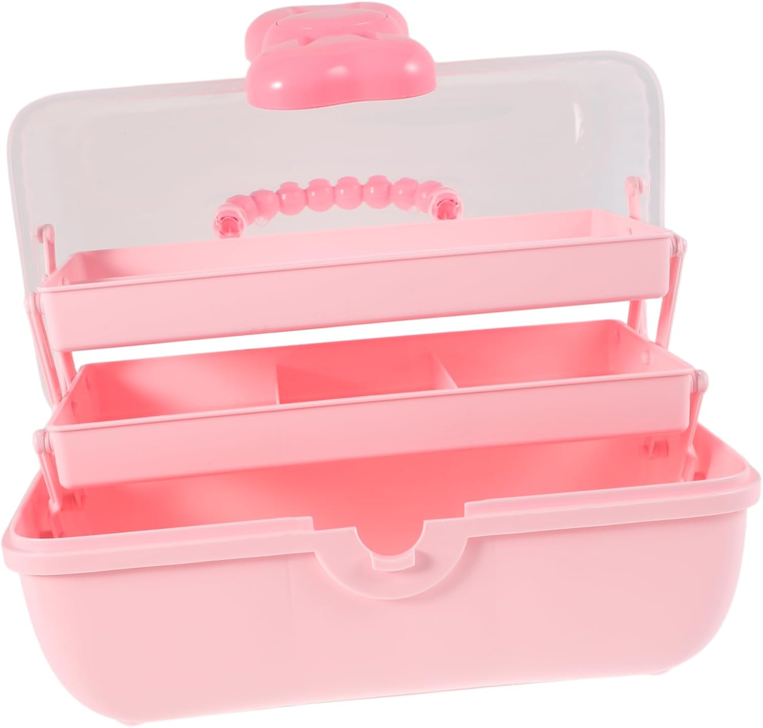 Versatile Hair Accessories Organizer Box for Girls Cute Three-layer Storage Container with Bow Decoration for Hair Clips Bows and Jewelry Home and Travel