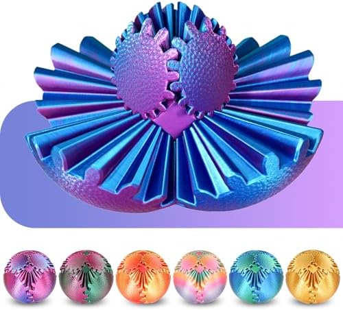 Gear Ball Fidget Spielzeug Steampunk Zahnrad Kugel Stressabbau Sensorisches Spielzeug autistische Kinder Erwachsene 3D Gedruckt Lustiges Geburtstagsgeschenk Weihnachten Ostern (Omb
