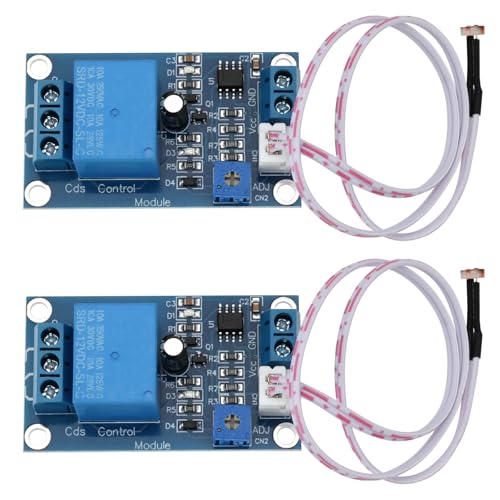 YINETTECH 2Pcs XH-M131 Photosensitive Resistor Module 12V Light Control Module Light Control Switch Photoresistor Relay Module Brightness Automatic Control