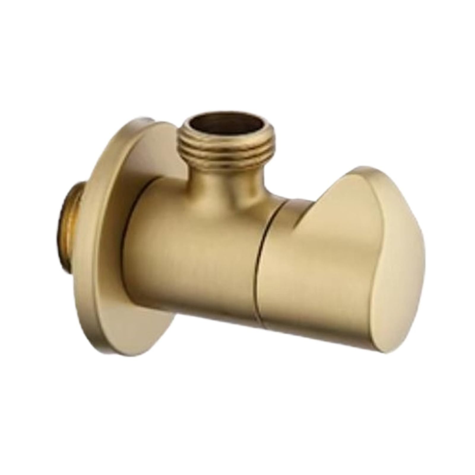 Bvhisehp Brushed Gold Multi-Color Solid Brass G1/2 Water Stop Valve Single Double Angle For Bathroom Kitchen Toilet(Brushed Gold)