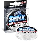 Sufix Advanced 832 Ice Braid Fishing Line, High-Strength, Low-Stretch Ice Fishing Braid for Extreme Cold Durability, 50 Yard Spool, 4 LB, Ghost