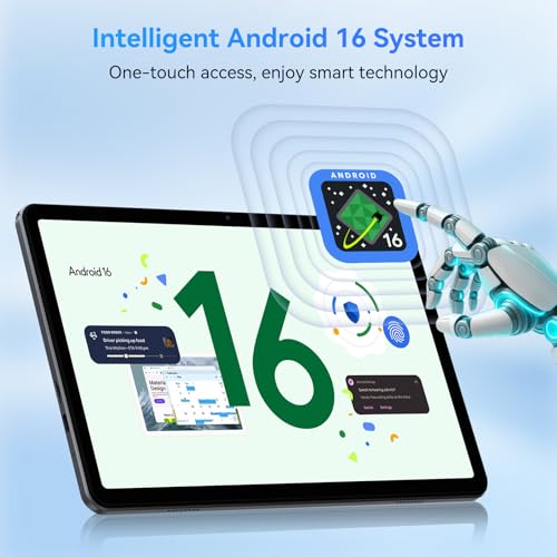 Tablet 2026 Latest Android 16 Tablets with 10.5 Inch HD+IPS Display, 12(4+8) GB RAM+64GB ROM/ 2TB TF, Gemini AI 2.0, GPS, 5G WiFi, 2.0GHz CPU & 5MP Camera, 6000mAh, Widevine L1, GMS Certified - Image 3