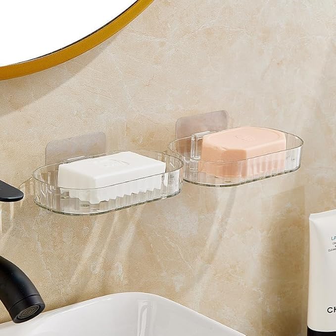 (Pack of 2) Bathroom Soap Holder for Wall, Soap Holder for Bathroom, Soap Dish for Bathroom, Soap Stand for Kitchen Sink, Kitchen Sink Soap Holder, Soap Case Bathroom Kitchen Accessories Items-image-17