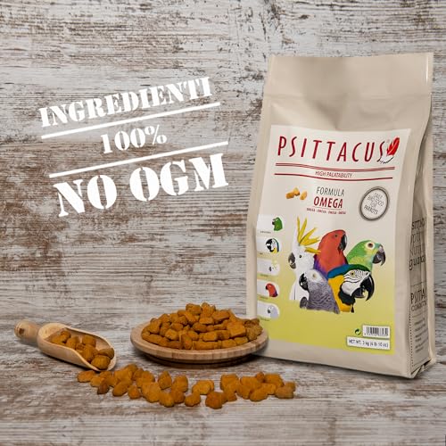 Psittacus Omega 3 kg | Alleinfutter für Yakos, Aras, Eclectus und andere afrikanische Papageien | Premiumfutter für Geflügel, 100% Nicht-GMO