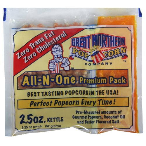 4098 Great Northern Popcorn Bulk Case (80) of 2.5 Ounce Premium Quality Popcorn Portion Packs 2 1/2oz