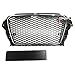 europetuning - 04838 - GRILLE CALANDRE SPORT LOOK RS3 NOIRE ET CHROME A3 8V 2012-2016 AVEC PDC