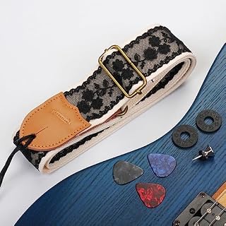 VICASKY 1 Set Sangle De Guitare Réglable Guitare Bandoulière Basse Électrique Rayé Sangle De Guitare avec Guitare Pick Holder Strap Locks pour Accessoires De Guitare - Les Beatles, Paul McCartney, John Lennon, RIngo Starr, George Harrison VICASKY 1 Set Sangle De Guitare Réglable Guitare Bandoulière Basse Électrique Rayé Sangle De Guitare avec Guitare Pick Holder Strap Locks pour Accessoires De Guitare – Image 2