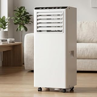 Aire acondicionado portátil 9000 BTU ASHRAE, 3 en 1 Refrigeración, Deshumidificador y Ventilador, Extra Silencioso, Temporizador 24h, Control Remoto, Incluye kit Completo de Ventana