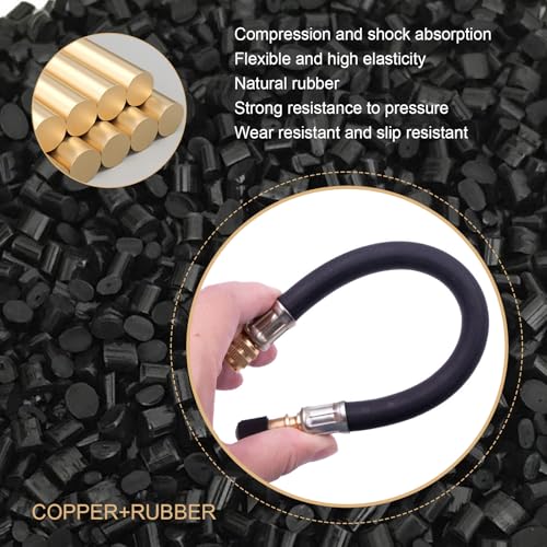 Image of 2 PCS Car Tire Valve Extensions, 8.25 Inch Flexible Car Tire Valve Extensions, Automotive Wheel Air Tire Valve Extension, Universal for Vehicles Trucks RVs (Black)